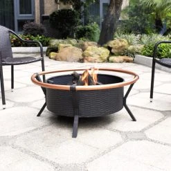 Wholesale ???? Crosley Furniture Yuma Copper Ring Firepit In Black ????