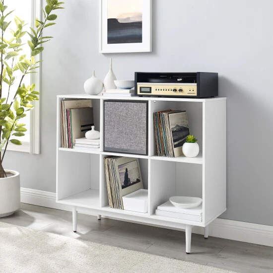 New ???? Crosley Furniture Liam 6 Cube Record Storage Bookcase With Speaker - 15.75"x42.25"x35.88" ✔️ 3 New ???? Crosley Furniture Liam 6 Cube Record Storage Bookcase With Speaker - 15.75"x42.25"x35.88" ✔️
