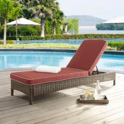 Best deal ⌛ Crosley Furniture Bradenton Chaise Lounge With Sangria Cushions ????