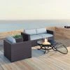 Promo ???? Crosley Furniture Biscayne 3 Person Outdoor Wicker Seating Set In Mist - Two Corner Chairs, One Arm Chair, Ashland Firepit ⭐ -Crosley Furniture Shop unnamed file 4112