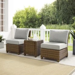 Coupon ???? Crosley Furniture Bradenton 3Pc Outdoor Wicker Chair Set Navy ✨