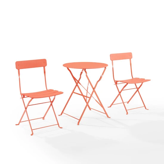 Deals ???? Crosley Furniture Karlee 3pc Indoor/Outdoor Metal Bistro Set - 23.5"d X 71.76"w X 32"h Coral ✔️ 7 Deals ???? Crosley Furniture Karlee 3pc Indoor/Outdoor Metal Bistro Set - 23.5"d X 71.76"w X 32"h Coral ✔️ - Image 5