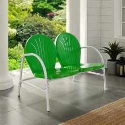 Top 10 ???? Crosley Furniture Griffith Grasshopper Green Finish Metal Outdoor Loveseat ✨