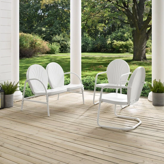 Best reviews of ⭐ Crosley Furniture Griffith 3 Piece Metal Outdoor Conversation Seating Set - Loveseat & 2 Chairs In White Finish ???? 5 Best reviews of ⭐ Crosley Furniture Griffith 3 Piece Metal Outdoor Conversation Seating Set - Loveseat & 2 Chairs In White Finish ???? - Image 3