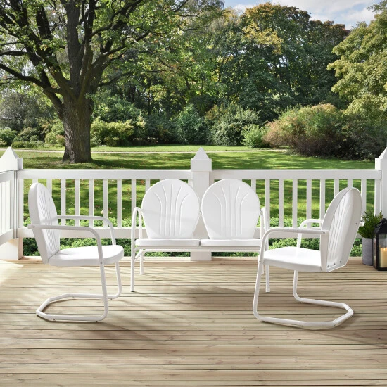 Best reviews of ⭐ Crosley Furniture Griffith 3 Piece Metal Outdoor Conversation Seating Set - Loveseat & 2 Chairs In White Finish ???? 6 Best reviews of ⭐ Crosley Furniture Griffith 3 Piece Metal Outdoor Conversation Seating Set - Loveseat & 2 Chairs In White Finish ???? - Image 4