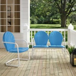 Deals ???? Crosley Furniture Griffith 2 Piece Metal Outdoor Conversation Seating Set - Loveseat & Chair In Sky Blue Finish ???? -Crosley Furniture Shop unnamed file 4223