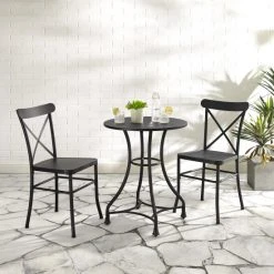 Brand new ???? Crosley Furniture Astrid 3Pc Indoor/Outdoor Metal Bistro Set - 26"dx75"x34.88" ❤️