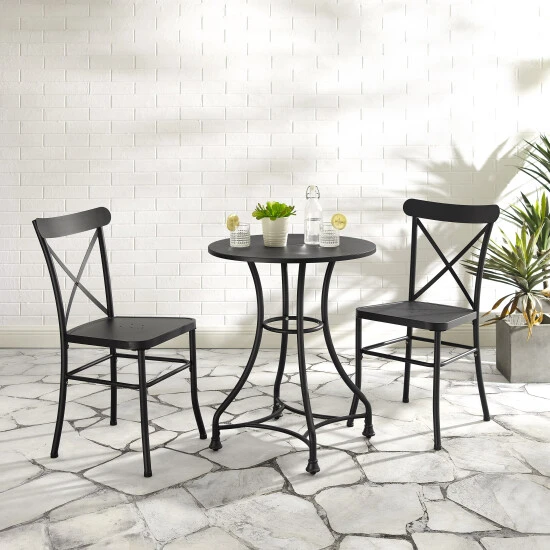 Brand new ???? Crosley Furniture Astrid 3Pc Indoor/Outdoor Metal Bistro Set - 26"dx75"x34.88" ❤️ 3 Brand new ???? Crosley Furniture Astrid 3Pc Indoor/Outdoor Metal Bistro Set - 26"dx75"x34.88" ❤️