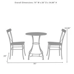 Brand new ???? Crosley Furniture Astrid 3Pc Indoor/Outdoor Metal Bistro Set - 26"dx75"x34.88" ❤️ 16 Brand new ???? Crosley Furniture Astrid 3Pc Indoor/Outdoor Metal Bistro Set - 26"dx75"x34.88" ❤️ -Crosley Furniture Shop unnamed file 4232