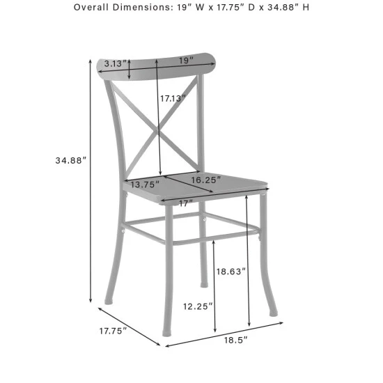 Brand new ???? Crosley Furniture Astrid 3Pc Indoor/Outdoor Metal Bistro Set - 26"dx75"x34.88" ❤️ 10 Brand new ???? Crosley Furniture Astrid 3Pc Indoor/Outdoor Metal Bistro Set - 26"dx75"x34.88" ❤️ - Image 8