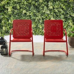 Coupon ???? Crosley Furniture Bates Glossy Red Retro Chair (Set Of 2) ⭐