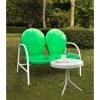 Best Sale ???? Crosley Furniture Griffith 2 Piece Metal Outdoor Conversation Seating Set - Loveseat & Table In Grasshopper Green Finish ????