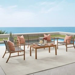 Best reviews of ???? Crosley Furniture Ridley 4-piece Outdoor Wicker And Metal Sofa Set ????