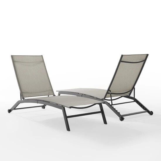 Flash Sale ❤️ Crosley Furniture Weaver 2Pc Outdoor Sling Chaise Lounge Set - 77.5"x24.75"x36.5" ???? 7 Flash Sale ❤️ Crosley Furniture Weaver 2Pc Outdoor Sling Chaise Lounge Set - 77.5"x24.75"x36.5" ???? - Image 5
