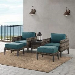Buy ???? Crosley Furniture Prescott 5Pc Outdoor Wicker Armchair Set Taupe ✨