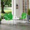 Promo ???? Crosley Furniture Griffith 3 Piece Metal Outdoor Conversation Set - Loveseat & Chair In Grasshopper Green Finish With Side Table In White Finish ???? -Crosley Furniture Shop unnamed file 4446