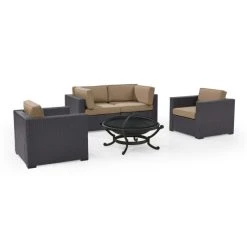 Buy ???? Crosley Furniture Biscayne 5-piece Mist Wicker Outdoor Seating Set Of Two Armchairs, Two Corner Chairs, And Ashland Firepit ???? -Crosley Furniture Shop unnamed file 4458