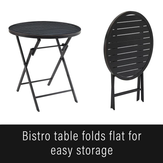 Flash Sale ???? Crosley Furniture Kaplan 3Pc Outdoor Metal Bistro Set Oatmeal ???? 6 Flash Sale ???? Crosley Furniture Kaplan 3Pc Outdoor Metal Bistro Set Oatmeal ???? - Image 4
