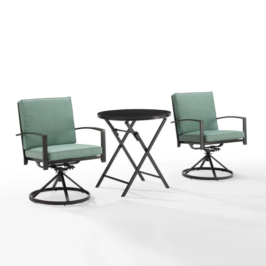 Flash Sale ???? Crosley Furniture Kaplan 3Pc Outdoor Metal Bistro Set Oatmeal ???? 9 Flash Sale ???? Crosley Furniture Kaplan 3Pc Outdoor Metal Bistro Set Oatmeal ???? - Image 7