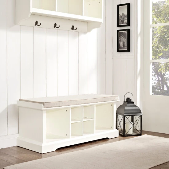 Flash Sale ???? Crosley Furniture Brennan White Wood Entryway Storage Bench ⌛ 3 Flash Sale ???? Crosley Furniture Brennan White Wood Entryway Storage Bench ⌛