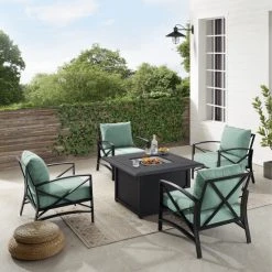 Wholesale ???? Crosley Furniture Kaplan 5Pc Outdoor Conversation Set W/Fire Table Oatmeal ????