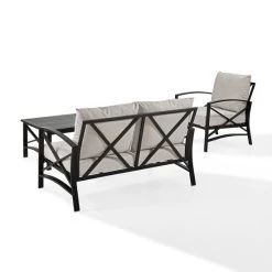 Deals ???? Crosley Furniture Kaplan 3 Pc Outdoor Seating Set With Oatmeal Cushion - Loveseat, Chair , Coffee Table ???? -Crosley Furniture Shop unnamed file 4501