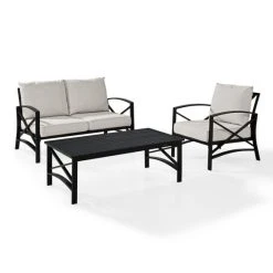 Deals ???? Crosley Furniture Kaplan 3 Pc Outdoor Seating Set With Oatmeal Cushion - Loveseat, Chair , Coffee Table ???? -Crosley Furniture Shop unnamed file 4502