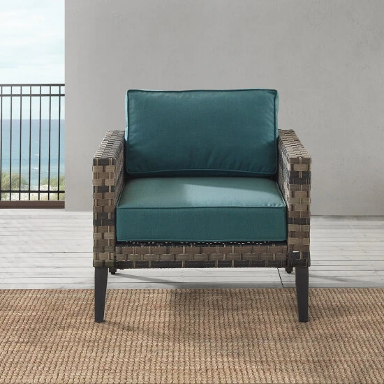 Flash Sale ???? Crosley Furniture Prescott Outdoor Wicker Armchair Mineral Blue ???? 4 Flash Sale ???? Crosley Furniture Prescott Outdoor Wicker Armchair Mineral Blue ???? - Image 2