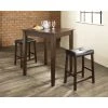 Discount ???? Crosley Furniture Brown Wood Table And Upholstered Saddle Stool Pub Dining Set (Set Of 3) ✨ -Crosley Furniture Shop unnamed file 4514
