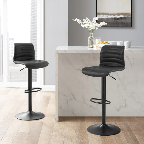 New ???? Crosley Furniture Wyatt Adjustable Height Swivel Stool - 17"d X 17"w X 42.13"h ✨ 5 New ???? Crosley Furniture Wyatt Adjustable Height Swivel Stool - 17"d X 17"w X 42.13"h ✨ - Image 3