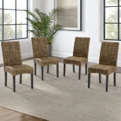 New ???? Crosley Furniture Edgewater Water Hyacinth Seagrass/ Wood Dining Chair (Set Of 4) - 24"x18.75"x37.38" ???? -Crosley Furniture Shop unnamed file 463