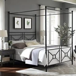 Flash Sale ✔️ Crosley Furniture Montgomery Canopy Bed, Queen In Black ????