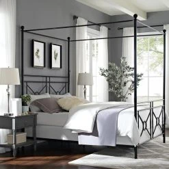 Flash Sale ✔️ Crosley Furniture Montgomery Canopy Bed, Queen In Black ???? -Crosley Furniture Shop unnamed file 4649