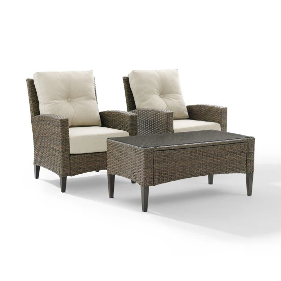 Discount ???? Crosley Furniture Rockport Outdoor Wicker 3Pc High Back Arm Chair Set ???? 7 Discount ???? Crosley Furniture Rockport Outdoor Wicker 3Pc High Back Arm Chair Set ???? - Image 5