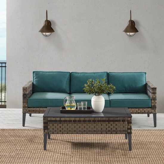 Budget ✨ Crosley Furniture Prescott 2Pc Outdoor Wicker Sofa Set Mineral Blue ???? 4 Budget ✨ Crosley Furniture Prescott 2Pc Outdoor Wicker Sofa Set Mineral Blue ???? - Image 2