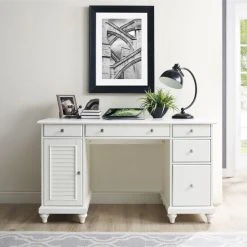 Flash Sale ???? Crosley Furniture Palmetto White Computer Desk ????