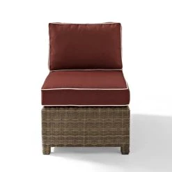 Best reviews of ???? Crosley Furniture Bradenton Outdoor Wicker Sectional Center Chair With Sangria Cushions ????