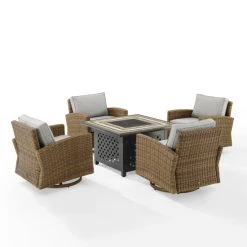 Cheap ⌛ Crosley Furniture Bradenton 5Pc Swivel Rocker Conversation Set W/Fire Table Gray ???? -Crosley Furniture Shop unnamed file 4754