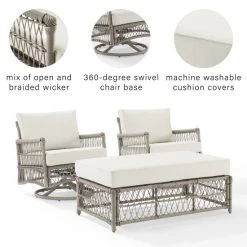 Deals ???? Crosley Furniture Thatcher 3Pc Outdoor Wicker Swivel Rocker And Ottoman Set ???? -Crosley Furniture Shop unnamed file 4775