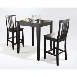 Buy ???? Crosley Furniture 3 Piece Pub Dining Set With Tapered Leg And School House Stools In Black Finish ???? -Crosley Furniture Shop unnamed file 4792
