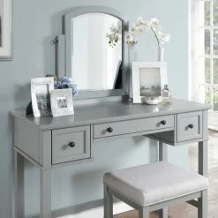 Outlet ???? Crosley Furniture Vista Vanity, Mirror And Stool In Vintage Grey ???? -Crosley Furniture Shop unnamed file 4830