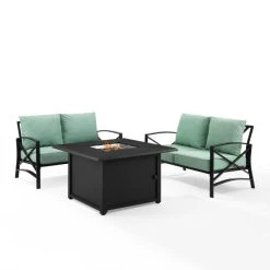 New ???? Crosley Furniture Kaplan 3Pc Outdoor Conversation Set W/Fire Table Mist ???? -Crosley Furniture Shop unnamed file 4996