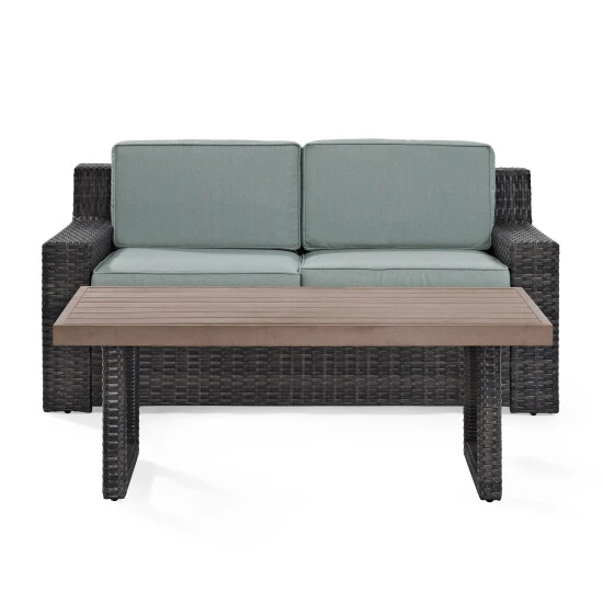 Flash Sale ???? Crosley Furniture Beaufort 2 Piece Outdoor Wicker Seating Set With Mist Cushion ✨ 4 Flash Sale ???? Crosley Furniture Beaufort 2 Piece Outdoor Wicker Seating Set With Mist Cushion ✨ - Image 2