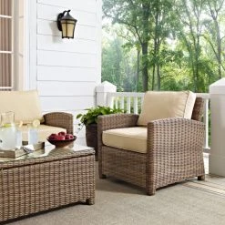 Deals ???? Crosley Furniture Bradenton Outdoor Wicker Arm Chair With Sand Cushions ????