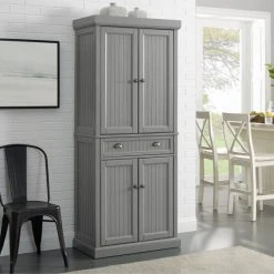 Best Pirce ✔️ Crosley Furniture Crosley Seaside Grey Freestanding Kitchen Pantry Cupboard - 30 "W X 16 "D X 72 "H ????