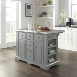 Top 10 ???? Crosley Furniture Julia Grey Stainless Steel Top Kitchen Island - 50 "W X 32 "D X 36 "H ????