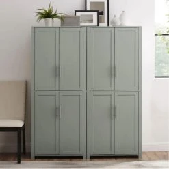 Outlet ⭐ Crosley Furniture Savannah 6-shelf Pantry Storage Cabinets (Set Of 2) - 56 "w X 15 "d X 67 "h White ✔️ -Crosley Furniture Shop unnamed file 5125