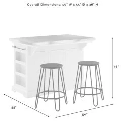 Wholesale ???? Crosley Furniture Julia Stainless Steel Top Island W/Ava Stools - 50 "W X 55 "D X 36 "H ⭐ -Crosley Furniture Shop unnamed file 5175