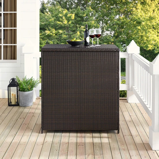 Promo ✨ Crosley Furniture Palm Harbor Brown Wicker Outdoor Bar - 39.37 "W X 22 "D X 43 "H - 39.37 "W X 22 "D X 43 "H ???? 5 Promo ✨ Crosley Furniture Palm Harbor Brown Wicker Outdoor Bar - 39.37 "W X 22 "D X 43 "H - 39.37 "W X 22 "D X 43 "H ???? - Image 3