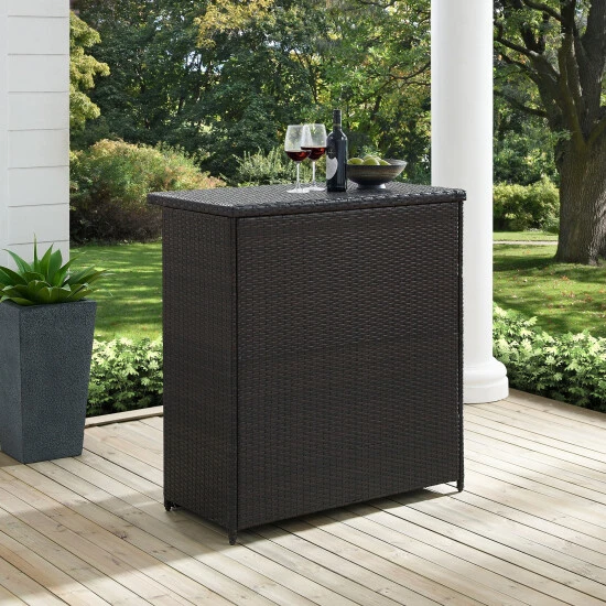 Promo ✨ Crosley Furniture Palm Harbor Brown Wicker Outdoor Bar - 39.37 "W X 22 "D X 43 "H - 39.37 "W X 22 "D X 43 "H ???? 6 Promo ✨ Crosley Furniture Palm Harbor Brown Wicker Outdoor Bar - 39.37 "W X 22 "D X 43 "H - 39.37 "W X 22 "D X 43 "H ???? - Image 4